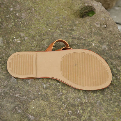 Sandales plates décorées de boucles à croix croisée pour femmes