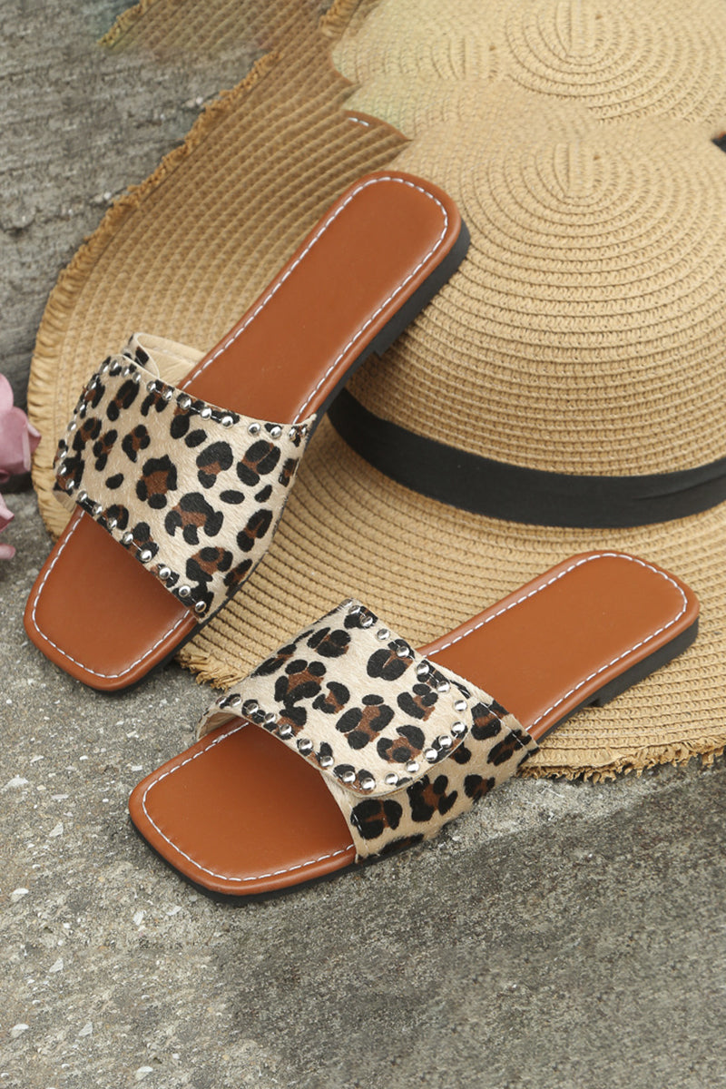 Sandales peep toes en peau d'animal pour femmes