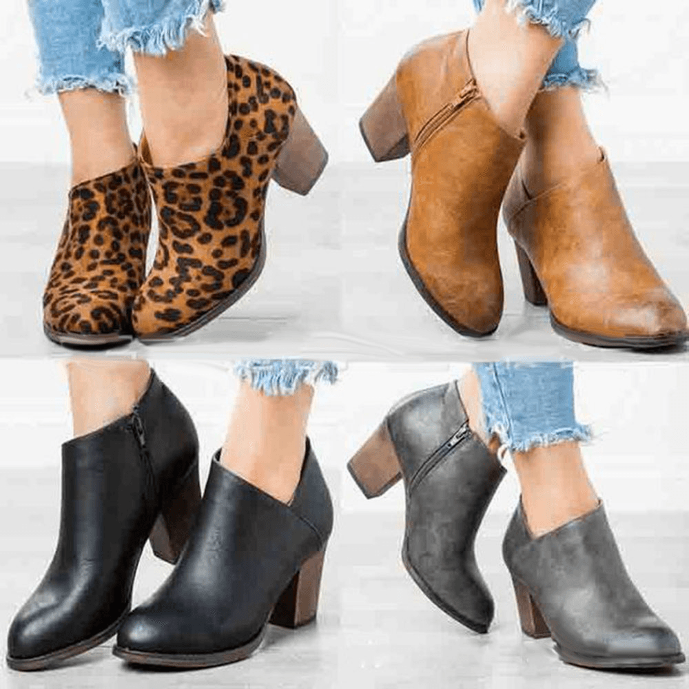 Clog High Chunky Heel Short Boots - MRSLM