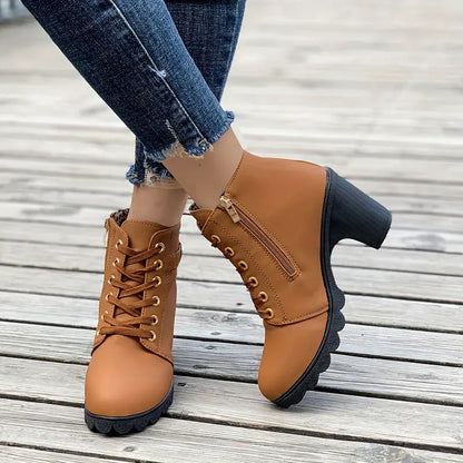 Ryder Lace-Up Heeled Booties