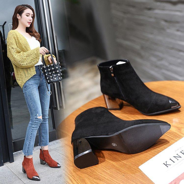 Heels Square Heels Women Winter Boots