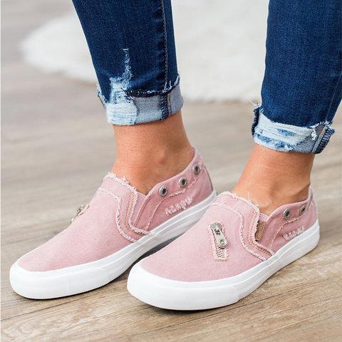 Chaussures en toile unie Denim