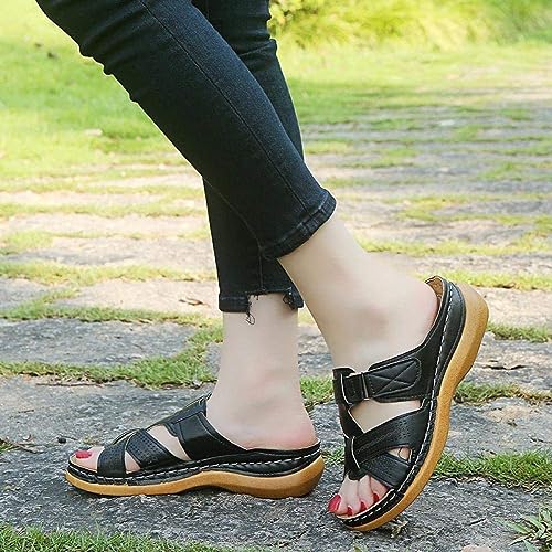 Summer Ladies Sandals Fashion Wedge Slip on Slippers