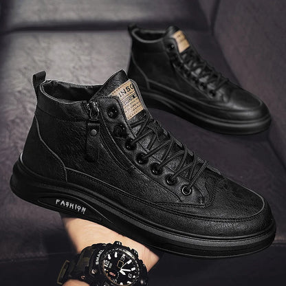 Mens Sneakers Side Zipper Shoes