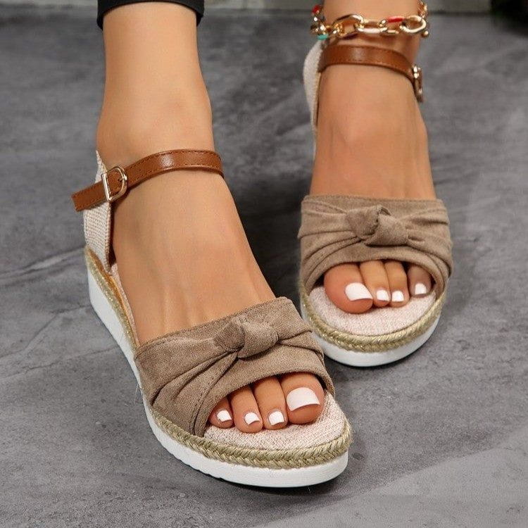 Sandales à espadrille à décor de nœuds