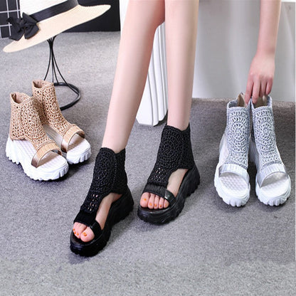 Mesh Flat Sandals Hollow Female Platform Shoes