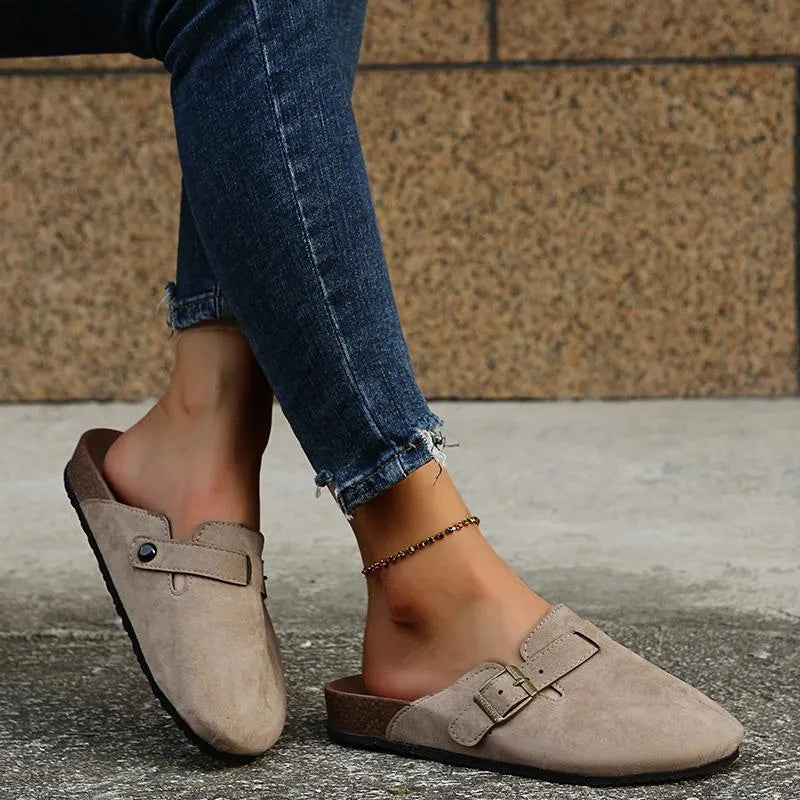 Chaussures à boucles à la mode pour femmes, sans revers