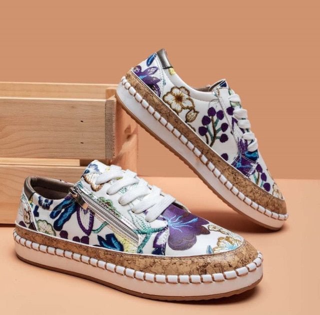 Des baskets faciles avec des fleurs