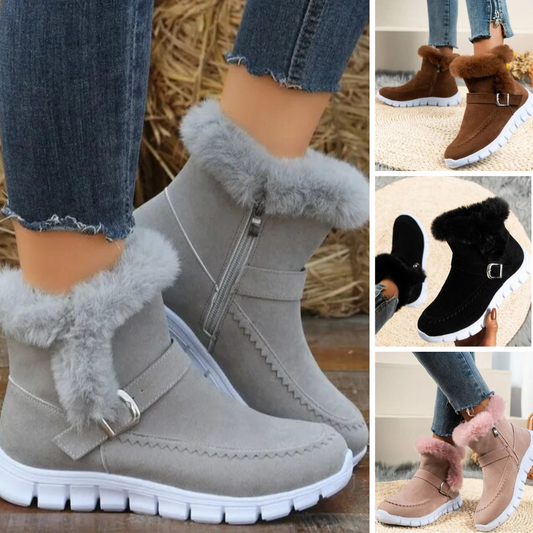 Bottes de neige pour femmes Chaussures décontractées Bottes en coton rembourrées en velours