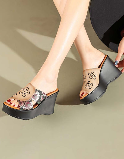 New Women Retro Platform Wedge Heels