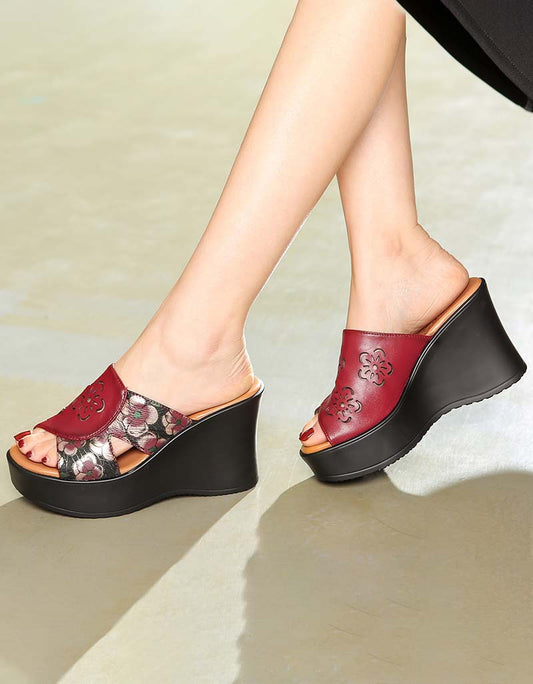 New Women Retro Platform Wedge Heels