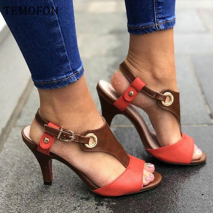 Sandales pour femmes Peep Toe Platform Block Heels