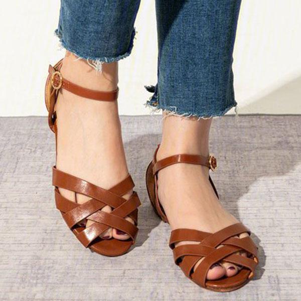 Rodress-crossed-strap-flats-adjustable-buckle-sandals