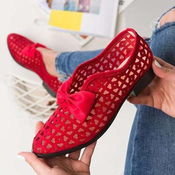 New Fashion Bowtie Pointed Flat Shoes Women