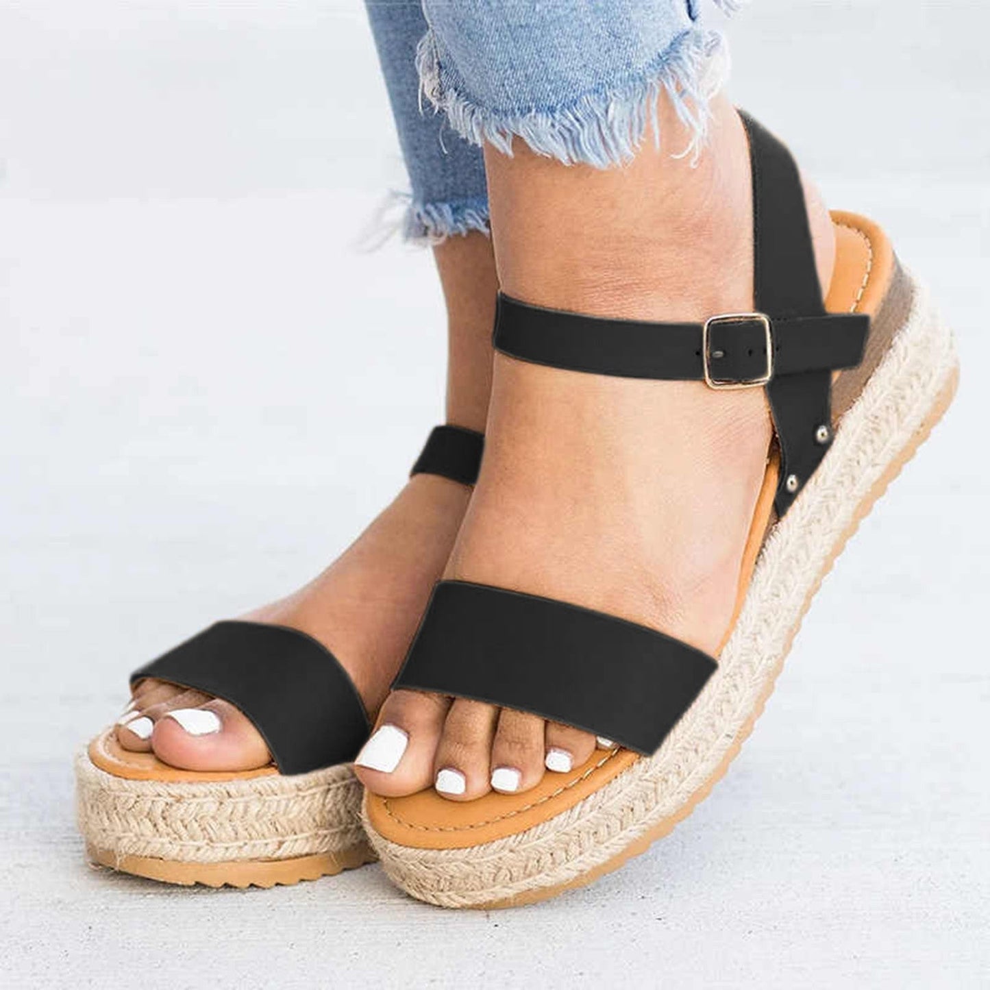 Basic Strap Espadrille Sandals Newgew