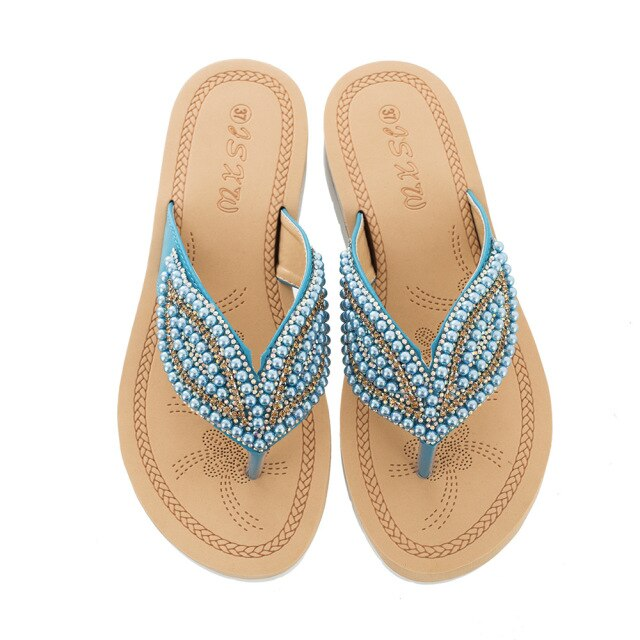 Beach Female Rhinestone Casual Non-slip Sandals (sandales antidérapantes)