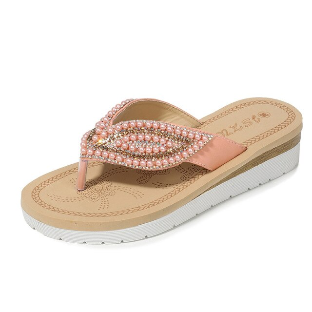 Beach Female Rhinestone Casual Non-slip Sandals (sandales antidérapantes)