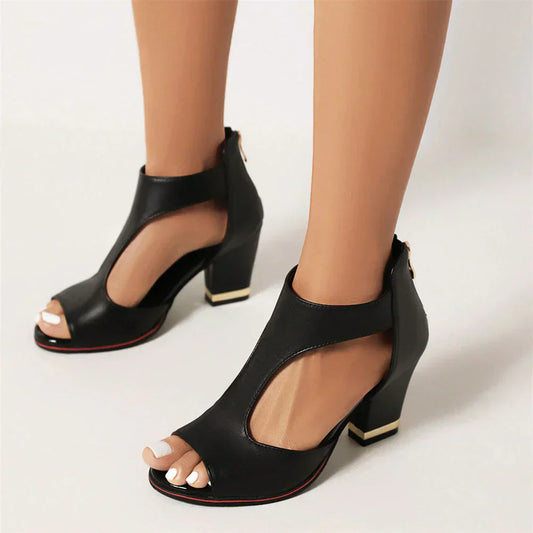 Peep Toe Cropped High Heels