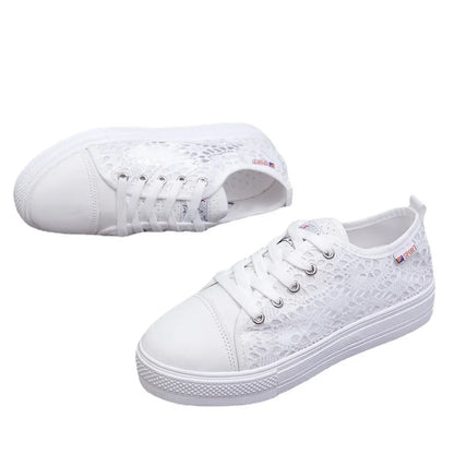 Baskets confortables Daisy blanches pour dames