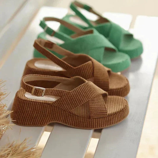 Lazy Suede Cross Strap Casual Sandals (Sandales à lanières croisées en daim)