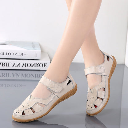 Womens Cut Flat Color Solid Sandals