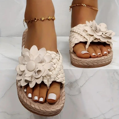 Chaussons à fleurs de style bohème