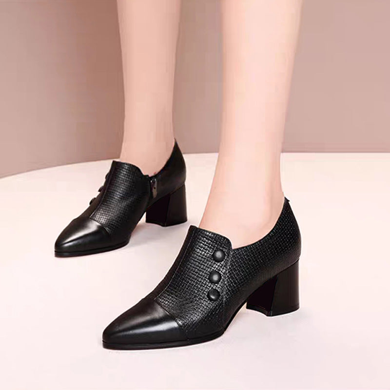 Chaussures en cuir à fermeture latérale pour femmes