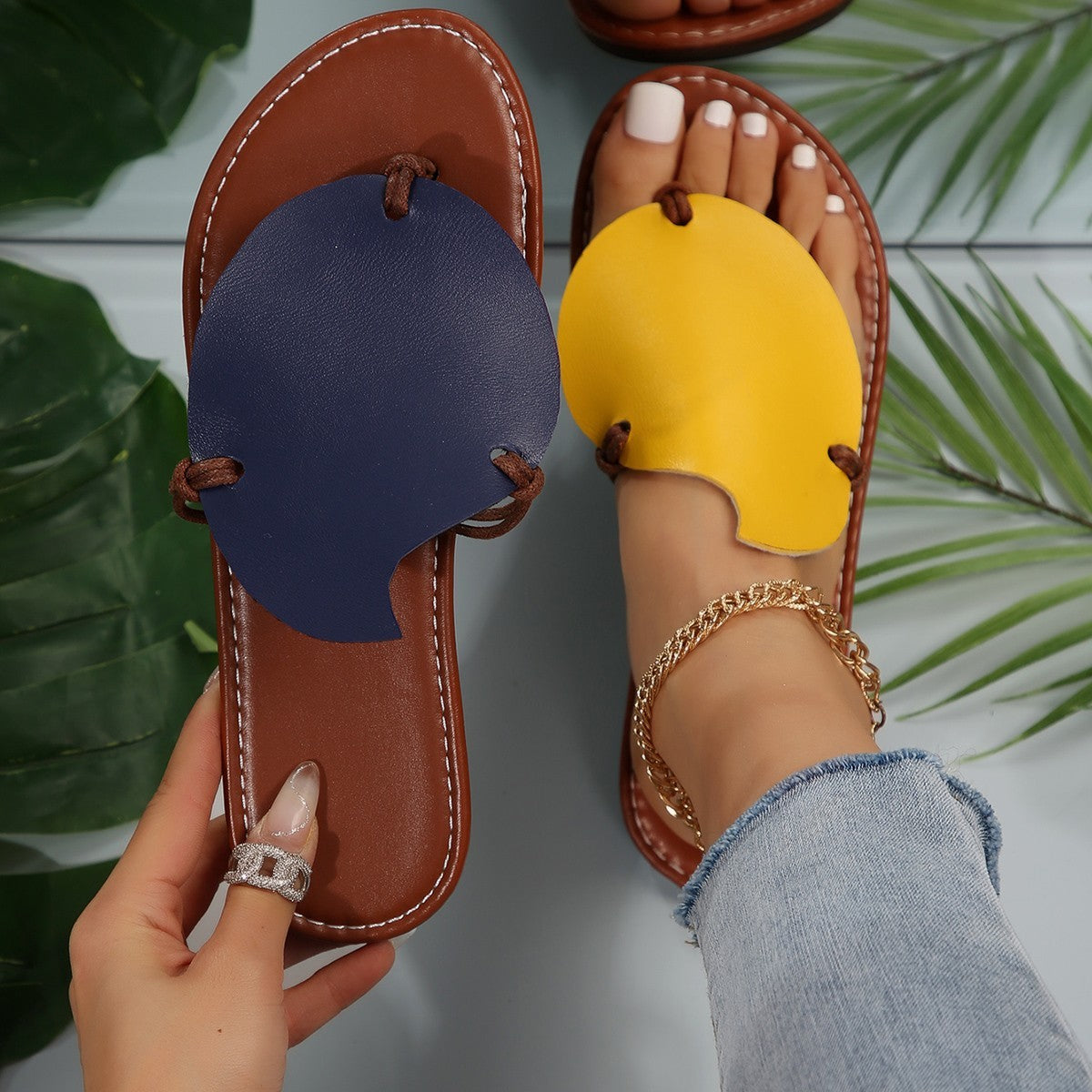 Summer New Mango Two Tone Sandals