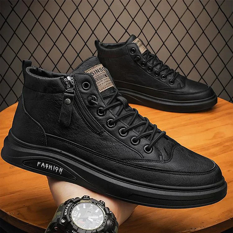 Mens Sneakers Side Zipper Shoes