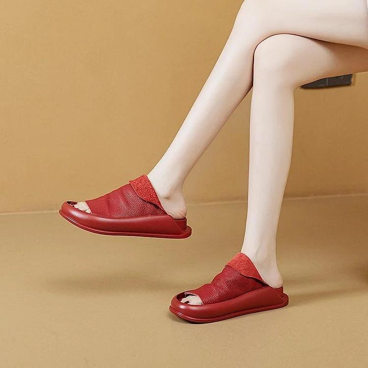 Tongs en cuir pour femmes