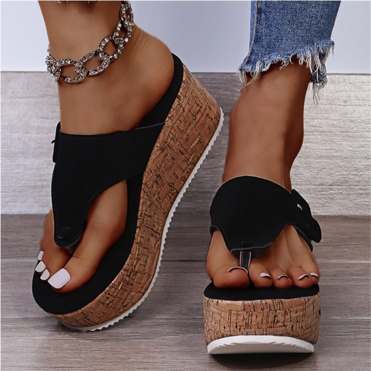 Womens Flops Open Toe Wedge Sandals