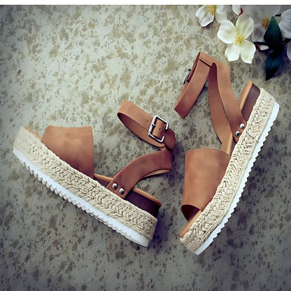 Womens Wedge Platform Ankle Strap Sandals