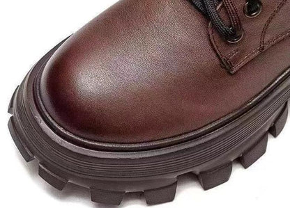 Bottes à plateforme en cuir chaud fabriquées à la main