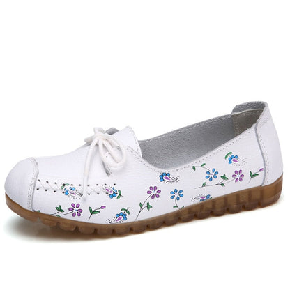 Chaussures florales en cuir pour femmes