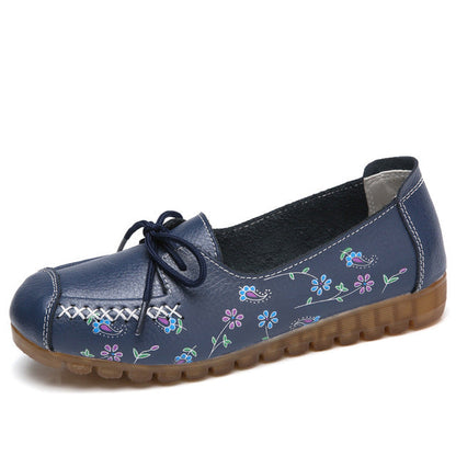 Chaussures florales en cuir pour femmes