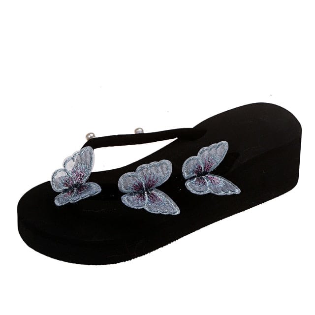 wickedafstore Butterflies All Over Flip Flops