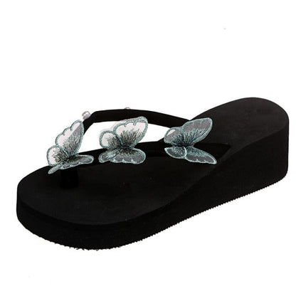 wickedafstore Butterflies All Over Flip Flops